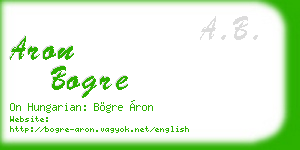 aron bogre business card